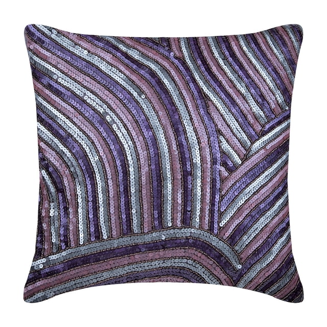 Housses de Coussin, Housse de Coussin Violette, Housse de Coussin à Paillettes Multicolores, 20x20 Pouces (50x50 cm), Housse de Coussin Carrée - Plum Cheer