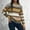 Brown, variant on Vetsdori Womens Soft Sweaters Round Pullover Fall and Winter Brown Striped Long Sleeve Tops for Women comfy