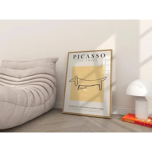 Kna Prints - Picasso Beige Dachshund Dog Art | Picasso Exhibition Poster For Home Decor, Living Room, Bedroom, Office, UNFRAMED-8x12