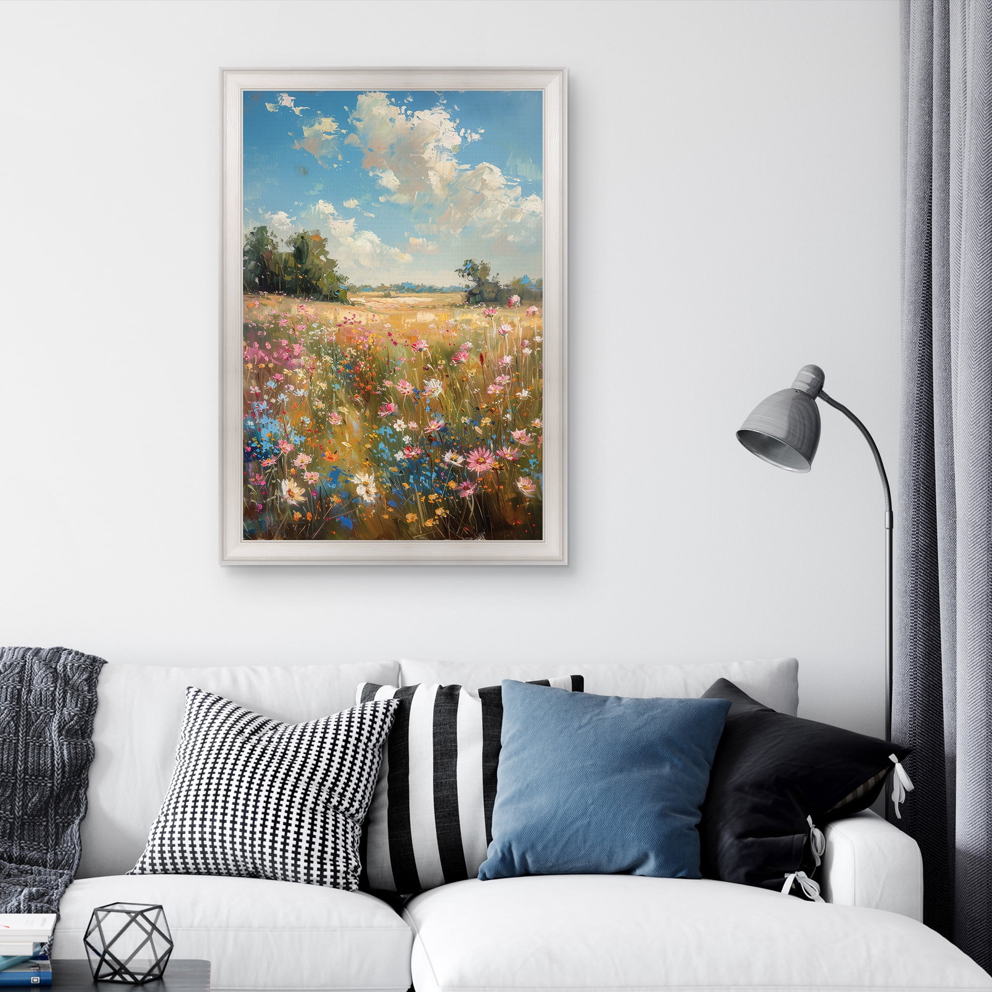 Field of Flowers Framed Canvas