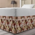 thumbnail image 1 of Moroccan Bed Skirt, Tile Pattern with Squares of Various Sizes Eastern Inspired Oriental, Elastic Bedskirt Dust Ruffle Wrap Around for Bedding Decor, 4 Sizes, Cream Dark Coral Brown, by Ambesonne, 1 of 2