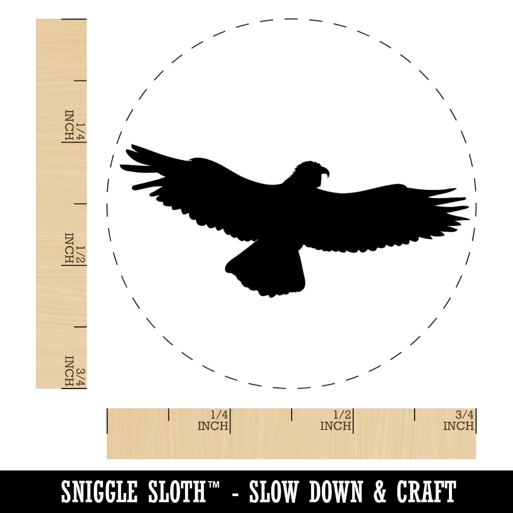 Flying Eagle Solid Self-Inking Rubber Stamp Ink Stamper - Brown Ink - Small 3/4 Inch