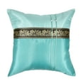 thumbnail image 2 of Teal Green Elephant Parade Silk Throw Pillow Cushion Cover Set, 2 of 6