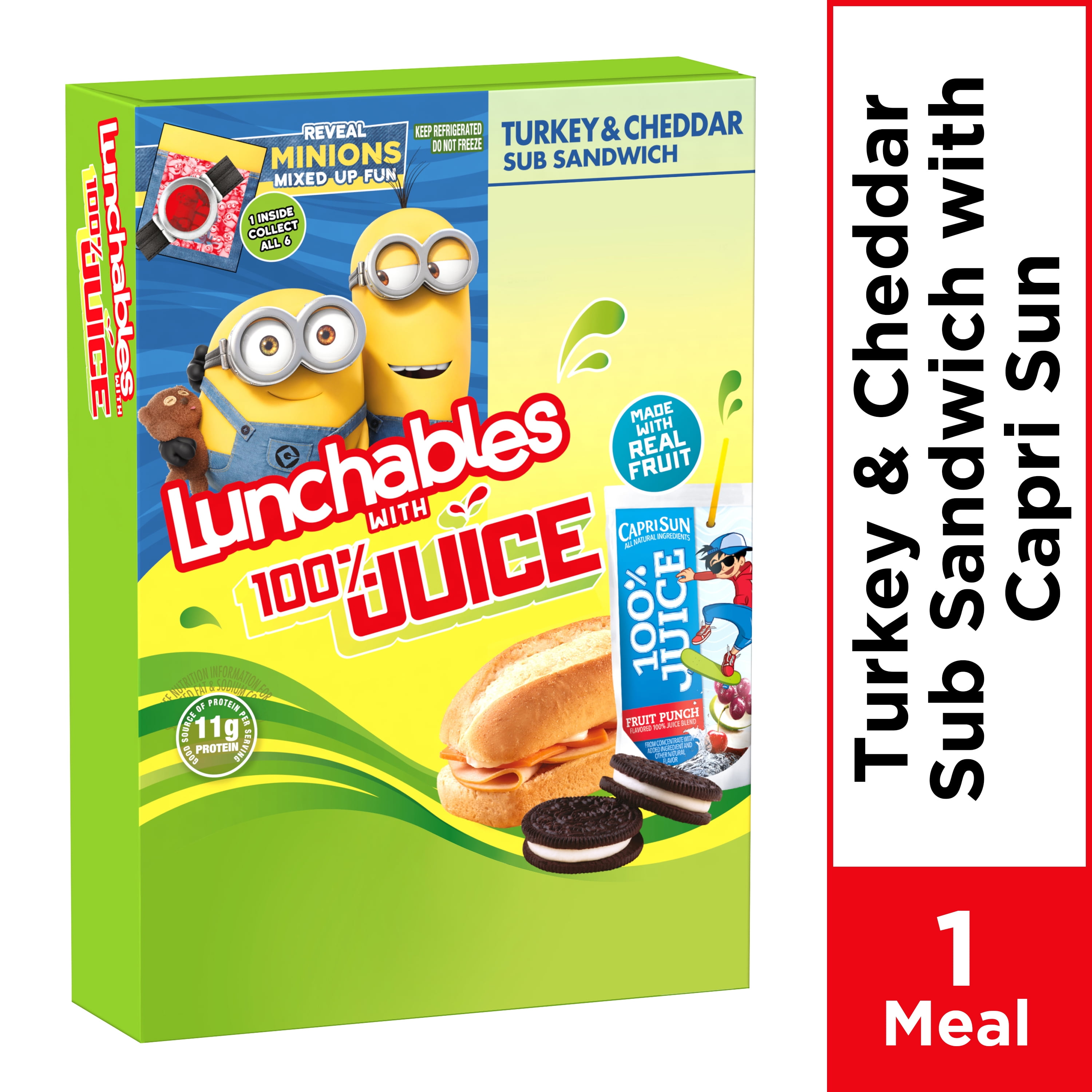 Lunchables Turkey & Cheddar Sub Sandwich with 100 Juice, 10.2 oz Box