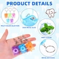 thumbnail image 3 of 50 Pcs Mini Dental Floss Keychain Bulk Tooth Shaped Portable Floss Cleaning for Travel Homeless Donated Gifts Teeth Cleaning Oral Care 15 M /16.4 Yard (Multicolor), 3 of 4