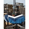 thumbnail image 2 of Outdoor Tablecloth with Umbrella Hole for Patio/Picnic/Party/Camping, Abstract Blue Black Waterproof Table Cloth Round Cover Washable, Modern Geometric Color Blocks (Dia 60"), 2 of 8