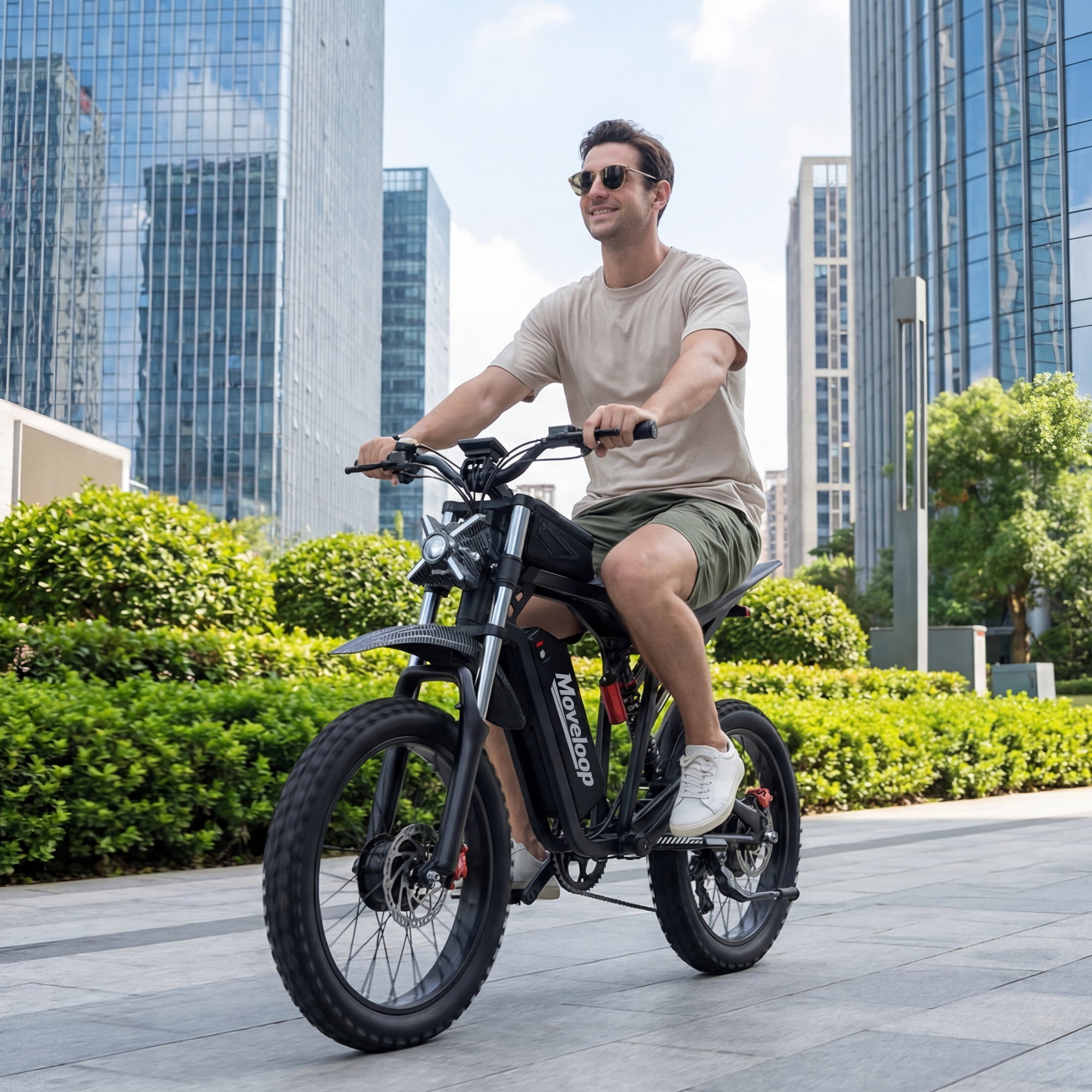Moveloop T1 Ulrta Electric Bike for Adults 1500W Motor Ebike, 17"x 3.0" Fat Tire Electric Bicycle, 48V 20AH Mountain Bike UL2849