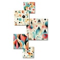 thumbnail image 3 of Designart "Geometric Illusion With A Retro Twist" Abstract Wall Art Set Of 5 - Blue Vintage Living Room Metal Art Set, 3 of 6