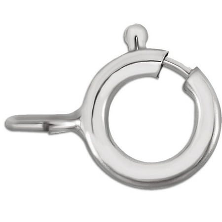 White Gold Spring Ring - Spring Ring Jewelry Clasp 14 Karat Solid White Gold 6.0mm