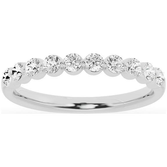 Unique Moments 1/2 Ctw Diamond Wedding Ring Stackable Womens Anniversary Band 10K White Gold