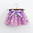 thumbnail image 2 of adviicd Dance Skirts for Girls Princess Skirt for Girls Tutu Skirt Toddler Cute Party Dance Skirt Solid Color Net Yarn Sequins Star Tulle (Purple,4-6 Years), 2 of 5
