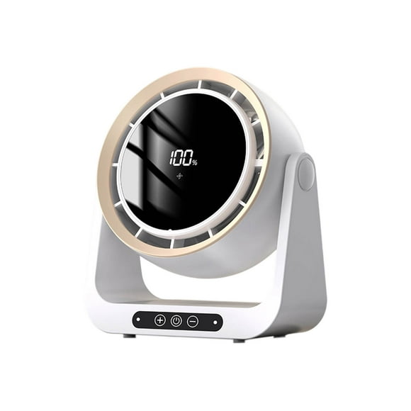 Iumwxz Ventilateur de Bureau Sans Pales Chargement USB Portable Réglable 5 Vitesses Fréquence Intelligente Affichage Numérique Veilleuse Maison Dortoir Bureau 1 Paquet Blanc