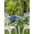 thumbnail image 3 of Outdoor Tablecloth with Umbrella Hole for Patio/Picnic/Party/Camping, Tropical Plants Waterproof Table Cloth Round Cover Washable, Summer Monstera Green Palm Leaves on Linen (Dia 60"), 3 of 9