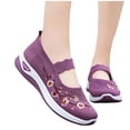 thumbnail image 5 of HAOTAGS Women's Plus Size Mesh Flats – Soft Sole Breathable Embroidered Summer Casual Shoes f Purple Size 7, 5 of 7