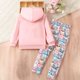 thumbnail image 4 of Odeerbi 2-16 Años Niñas Conjuntos Estampados Sudaderas Con Capucha Pantalones Dos Piezas Conjunto Sudadera Manga Larga Con Capucha Sudadera Primavera Pullover, 4 of 7