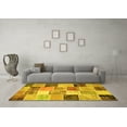 thumbnail image 3 of Ahgly Company Indoor Round Patchwork Yellow Transitional Area Rugs, 4' Round, 3 of 4
