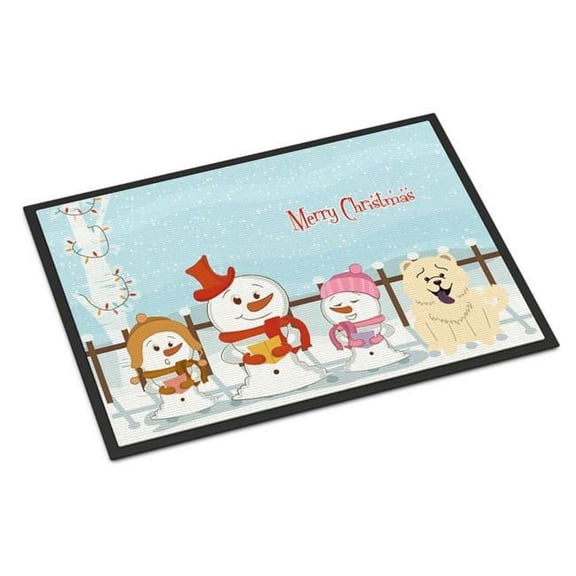 Carolines Treasures Merry Christmas Carolers Chow Chow White Door Mat Indoor Rug or Outdoor Welcome Mat 24x36 Doormat
