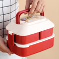 thumbnail image 2 of Double Layer Compartment Lunch Box Portable Meal Box Leak-proof Lunch Box for Camping Outdoor Picnic, 2 of 7