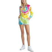 Juicy Couture Hoodie Spiral Combo Tie-Dye Gold Romper (Women's)