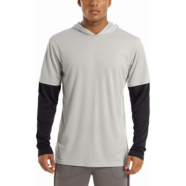 Yeashow Men's Sun Protection Upf 50+ Hoodies Shirts Quick Dry Performance Long Sleeve Fishing Hiking Shirts Other L