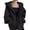 Black, variant on Autumn Spring Women Coat - Hooded Drawstring Long Sleeves Pockets Zip-up Elastic Cuff Hem Loose Sport Hoodie Casual Daily Wear Jacket