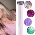 thumbnail image 3 of SharkTRUE 1pcs Shiny Hair Tinsel Extensions Wig Clip In Clip In Hair Extensions Sparkle Colorful Synthetic Glitter Tinsel Hair Daily, 3 of 8