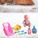 thumbnail image 5 of Juguetes de piscina, juguete para bebé, juguete para niño pequeño, mini cuna de simulación esmaltada, cesta para transportar muñecas, vajilla, set de figuras de acción para el baño, muñeca bebé, 5 of 8