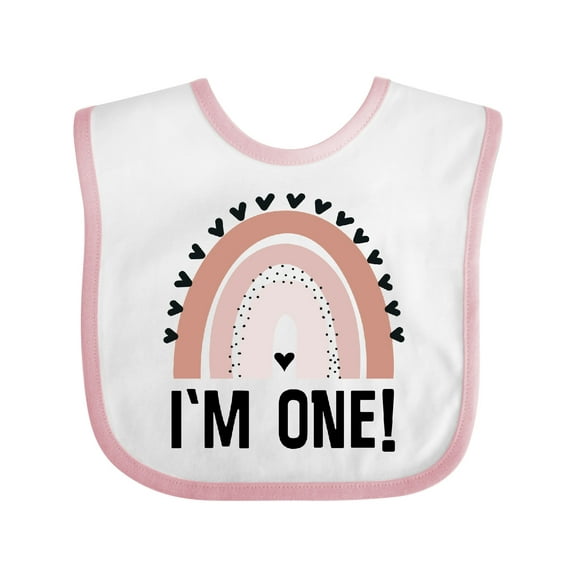 Inktastic 1st Birthday Boho Rainbow One Year Old Boys or Girls Baby Bib