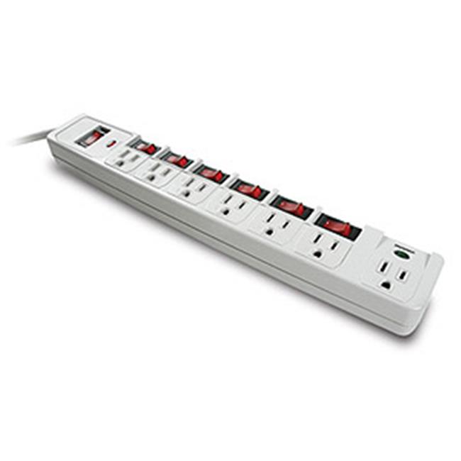 Generic 112 0205 7 Outlet Surge Protector with Individual Switches