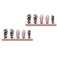 thumbnail image 2 of Long Artificial Nails for Women Durable Trendy Simple Press-on Nails for Daily Everyday Wearing  Glue Models, 2 of 7
