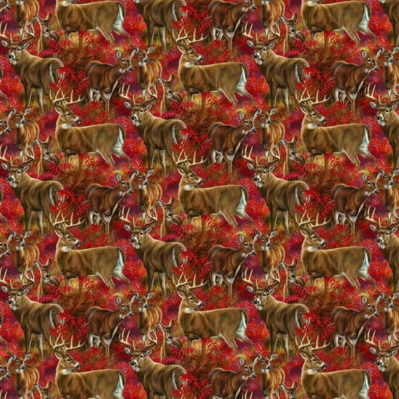 Amongst the Shadows Deer Cotton Fabric