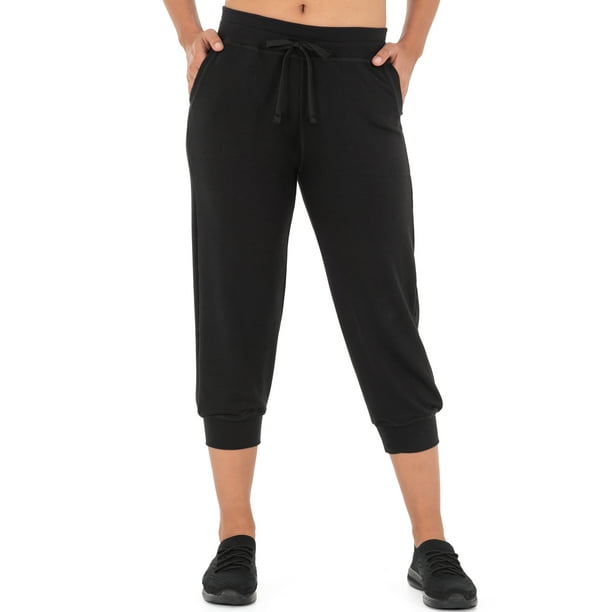 Athletic Works Women's French Terry Athleisure Capri Jogger Pants