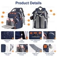 thumbnail image 4 of Baby Diaper Bag Backpack Shengmeister Large Waterproof Blue, 4 of 7