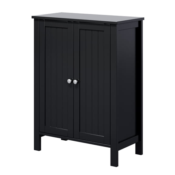 Ktaxon Bathroom Floor Cabinet Storage with 2 Doors and Adjustable Shelves, Black