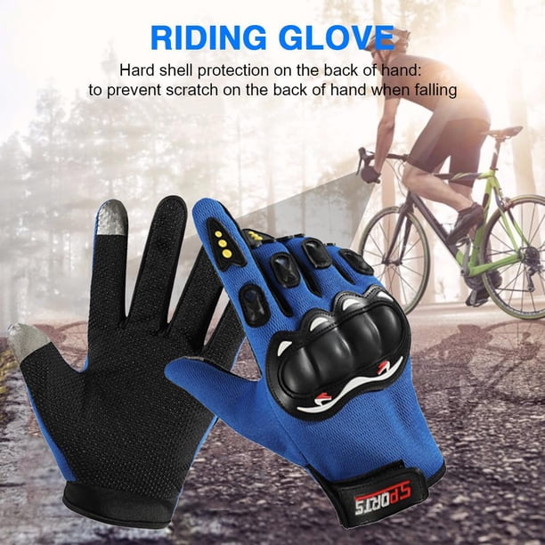 Guantes protectores antideslizantes para bicicleta MTB, motocicleta, bicicleta (dedo completo azul)