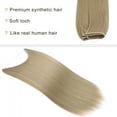 thumbnail image 3 of MY-LADY Invisible Wire Hair Extensions Adjustable Size Synthetic Hair Hairpieces for Women Long Straight Heat Resistant Fiber No Clip 20inch ash blonde, 3 of 8