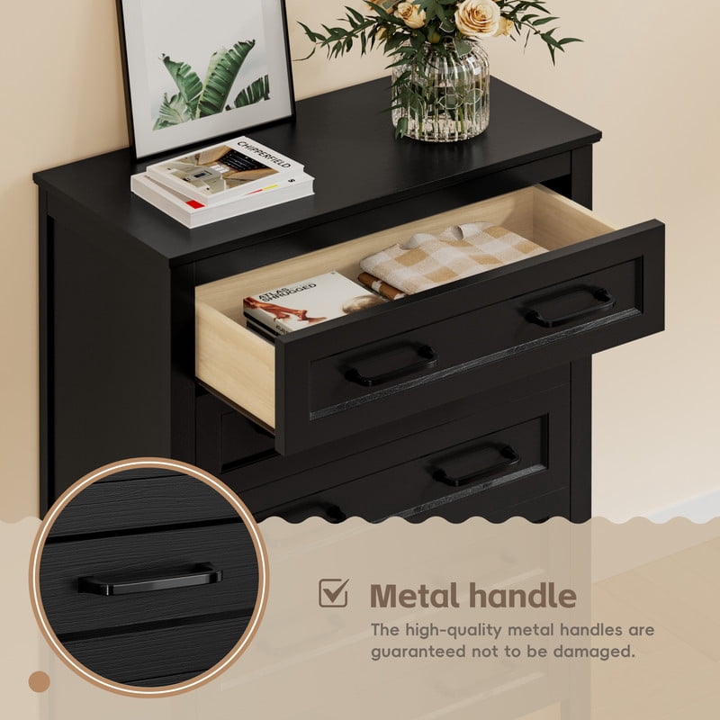 Homall Modern 5-Drawer Dresser Chest, Storage Cabinet Organizer with Handles for Bedroom, Living Room, Closet, Hallway,Black