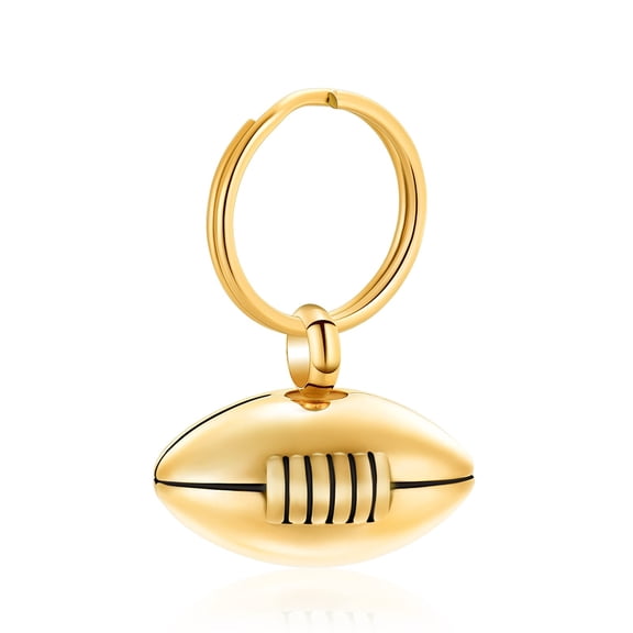 Stainless Steel Rugby Funeral Cremation Urn Pendant Keyring American football Keychain for Cremation Ashes Urn Lockets for Ashes of Loved One Memorial Jewelry