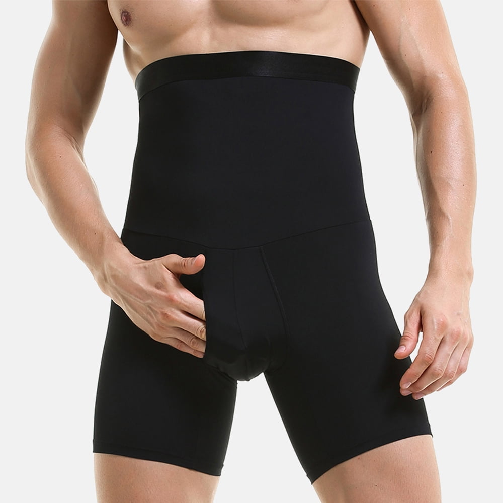 Men Tummy Control Shorts White,M High Waist Slimming Shapewear Belly Girdle Boxer Brief 