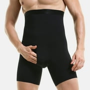 Men'S Compression High Waist Boxer Shorts Tummy Slim Body Shaper Fitness Girdle Pants