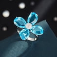 thumbnail image 6 of Crystal Flower Statement Ring for Women Multi-Color CZ Stones Bohemian Floral Ring Promise Engagement Rings Wedding Band Adjustable Fashion Jewelry, 6 of 8