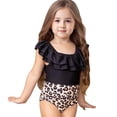 thumbnail image 3 of Toddler Girls Summer Bathing Beach Suits Sleeveless Leopard Print Ruffles Bikini Surfing Swimwear One Piece Swimsuit Spring Swimsuits For Kid 4-5T, 3 of 6