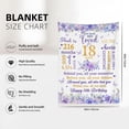 thumbnail image 4 of LHSHID 18th Birthday Blanket Gifts 18 Years Old Purple Floral Gift for Girls 18th Birthday Decorations for Daughter Friends 18th Bithday Soft Throw Blanket 50"x60", 4 of 6