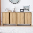 thumbnail image 6 of LEFHDA 30.7'' Modern Farmhouse Sideboard Buffet Cabinet with Storage, Wooden Fluted Panel Doors & Adjustable Shelves, Modular Credenza for Entryway or Living Room Accent, 6 of 10