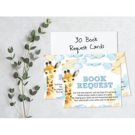 Inkdotpot 30Giraffe Jungle Animals Baby Shower Book Request Cards Bring A Book Instead Of A Card Baby Shower Invitations Inserts Games