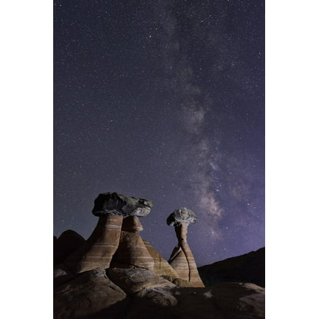 Usa, Utah, Grand Staircase Escalante, National Monument, Toadstools, Milky Way over the Toadstools Print Wall Art By Christian (Best Way To See Grand Staircase Escalante)