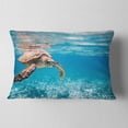 thumbnail image 2 of Designart Large Hawksbill Sea Turtle - Abstract Throw Pillow - 12x20, 2 of 5