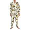 thumbnail image 3 of Honeii Different Butterflys Pattern Mens Pajamas Set,2pcs Men's Lounge Long Sleeve Sleep Shirt and Pajama Bottoms Sleepwear Set,Mens Pjs Sets-Large, 3 of 7