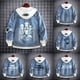 thumbnail image 2 of JoJo's Bizarre Adventure Chaquetas vaqueras Anime Fifures Hole Coat Sudaderas Para Hombres Jean Cosplay disfraces regalos de navidad, 2 of 5