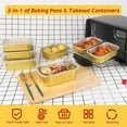 thumbnail image 2 of 30oz  Pans Foil Baking Tins with  20 , 7"x5" Bread Loaf Pan Disposable Cake Tin, Foil Leftover Containers,Deep To Go Containers Holders for Heating Meal Prep, 2 of 6